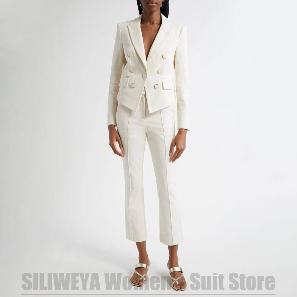 Women Formal Wear For Meeting - Terno feminino 2 peças moda duplo