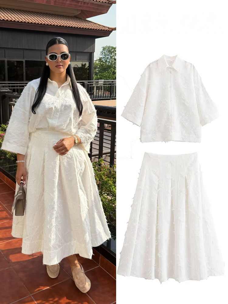 Pencil Skirt Midi - Hh feminino conjuntos de borla branco