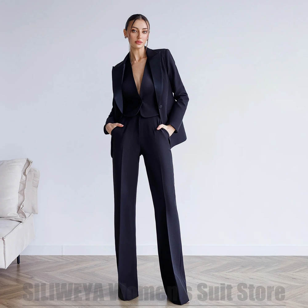 Women Formal Wear For Meeting - Conjunto feminino de 3 peças, blazer,