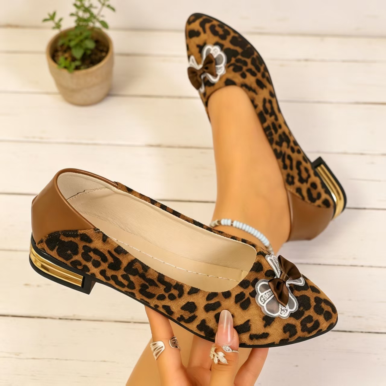 Women'S Work Fashion - Sapatos Femininos de Salto Baixo com