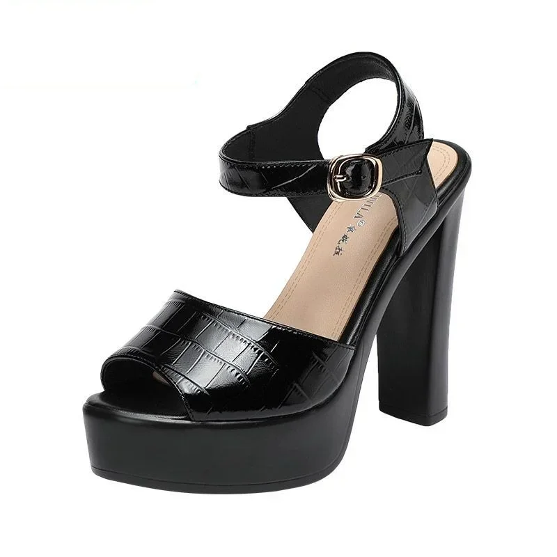 Women'S Work Fashion - 10cm 13cm moda sandálias de couro