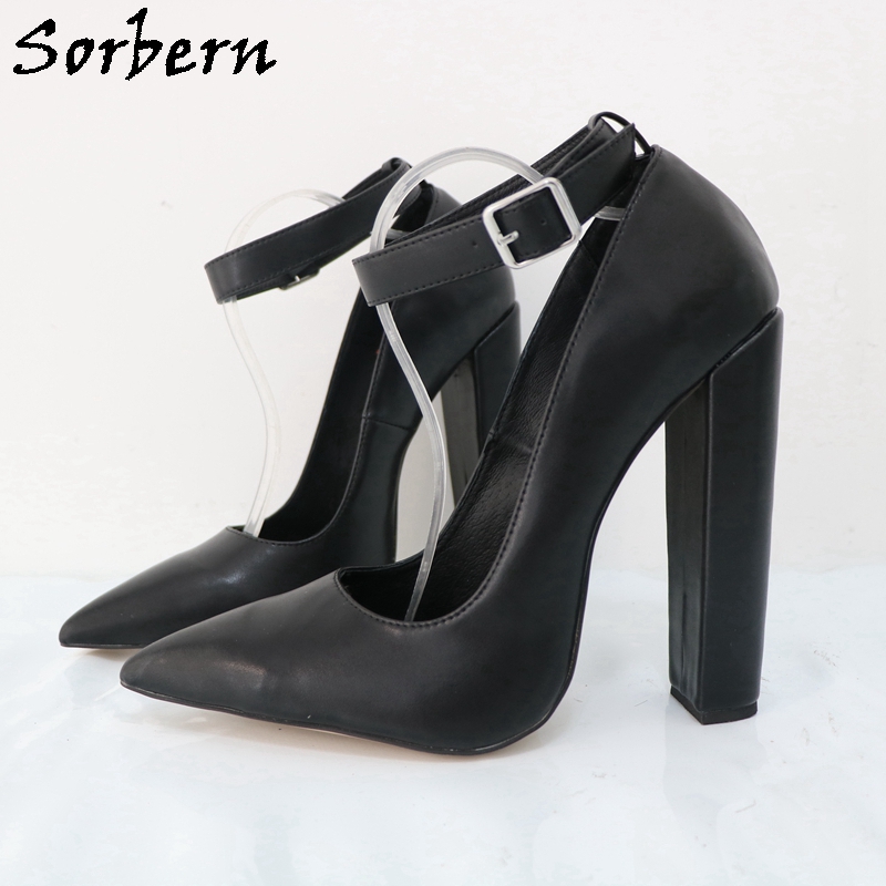 Pump Heel Block - Sapatos com bomba de dedo apontado