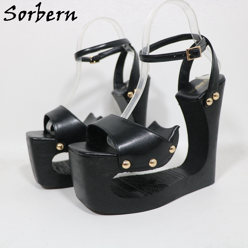 Women'S Work Fashion - Sorbern preto oco para fora cunha