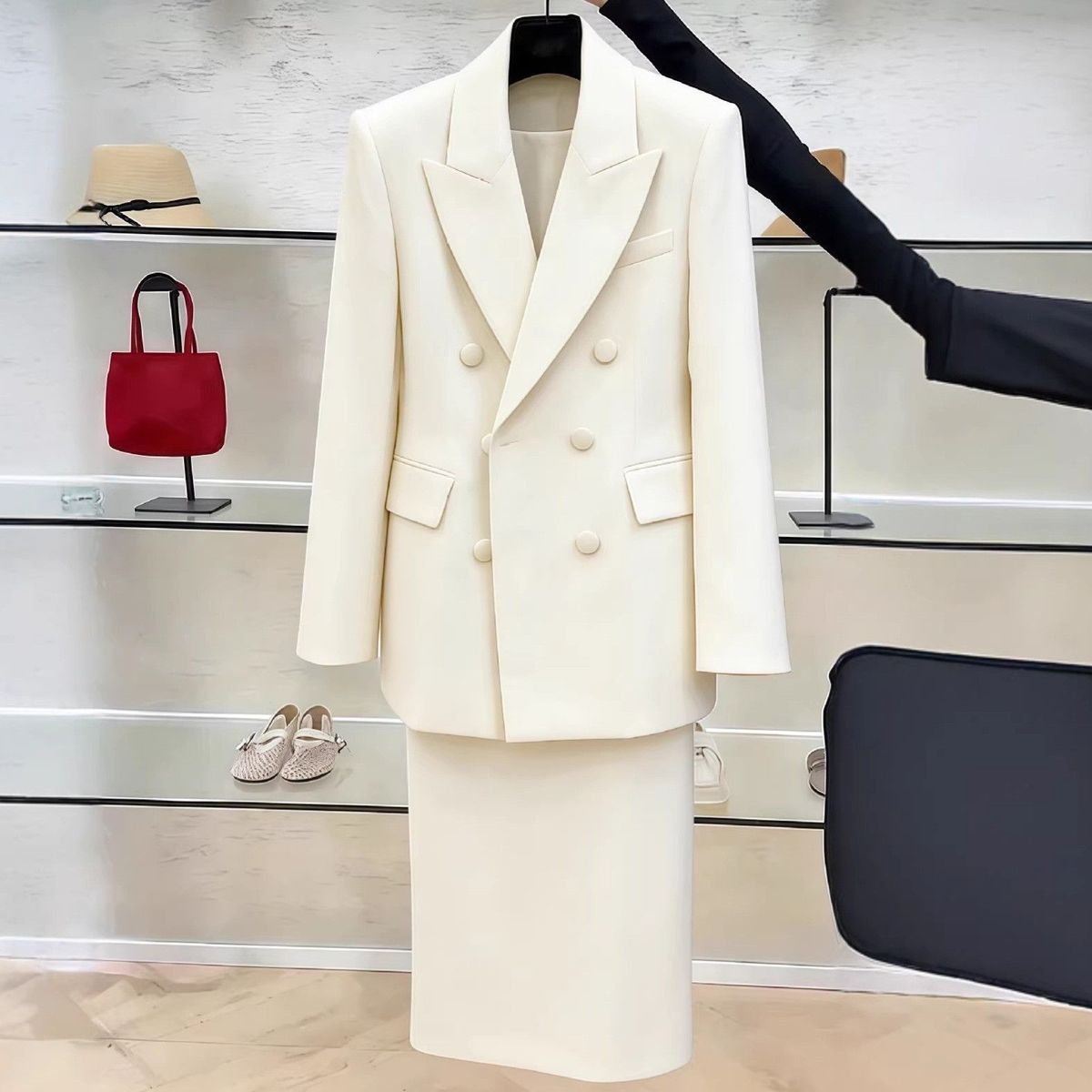 Women'S Formal Wear Suit - Conjunto de Blazers Brancos para Mulheres