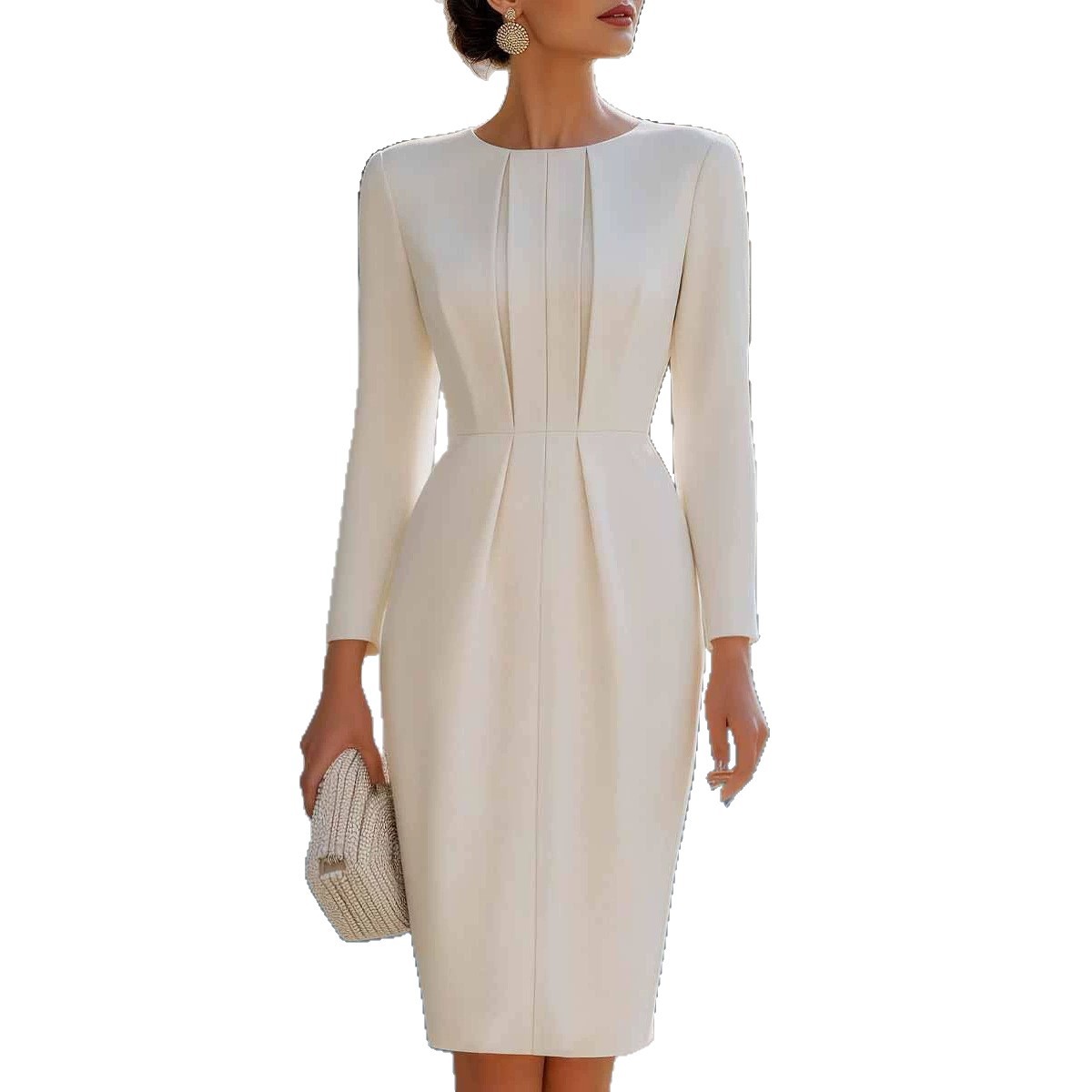 Vestido Midi Elegante Plissado - Women'S Formal Wear For A Wedding Guest avaliação e preço