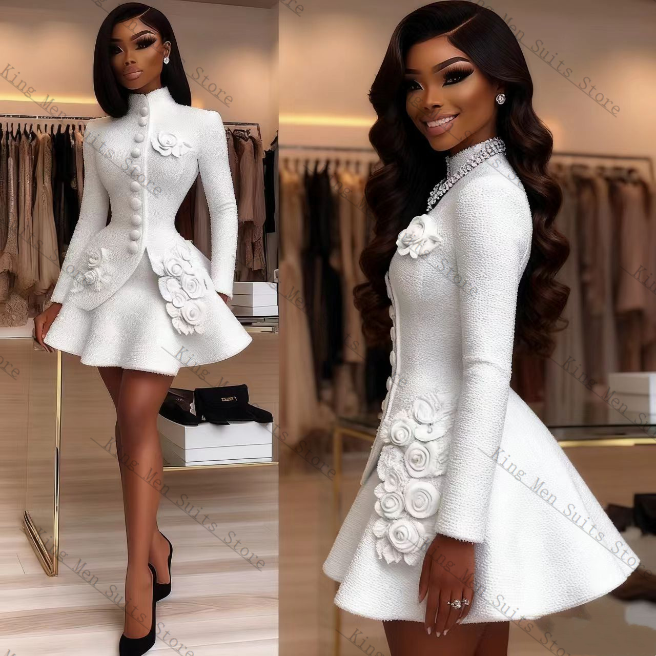 Luxo branco feminino terno con - Women'S Formal Wear For A Wedding Guest avaliação e preço
