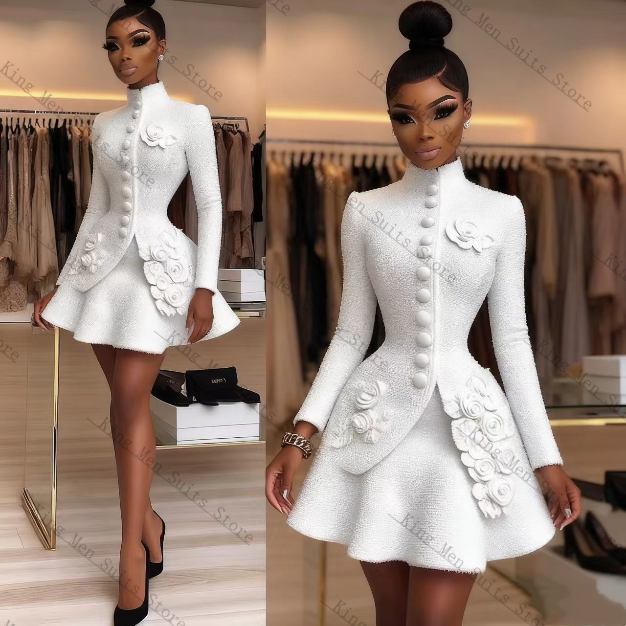 Luxo branco feminino terno con - Women'S Formal Wear For A Wedding Guest avaliação e preço