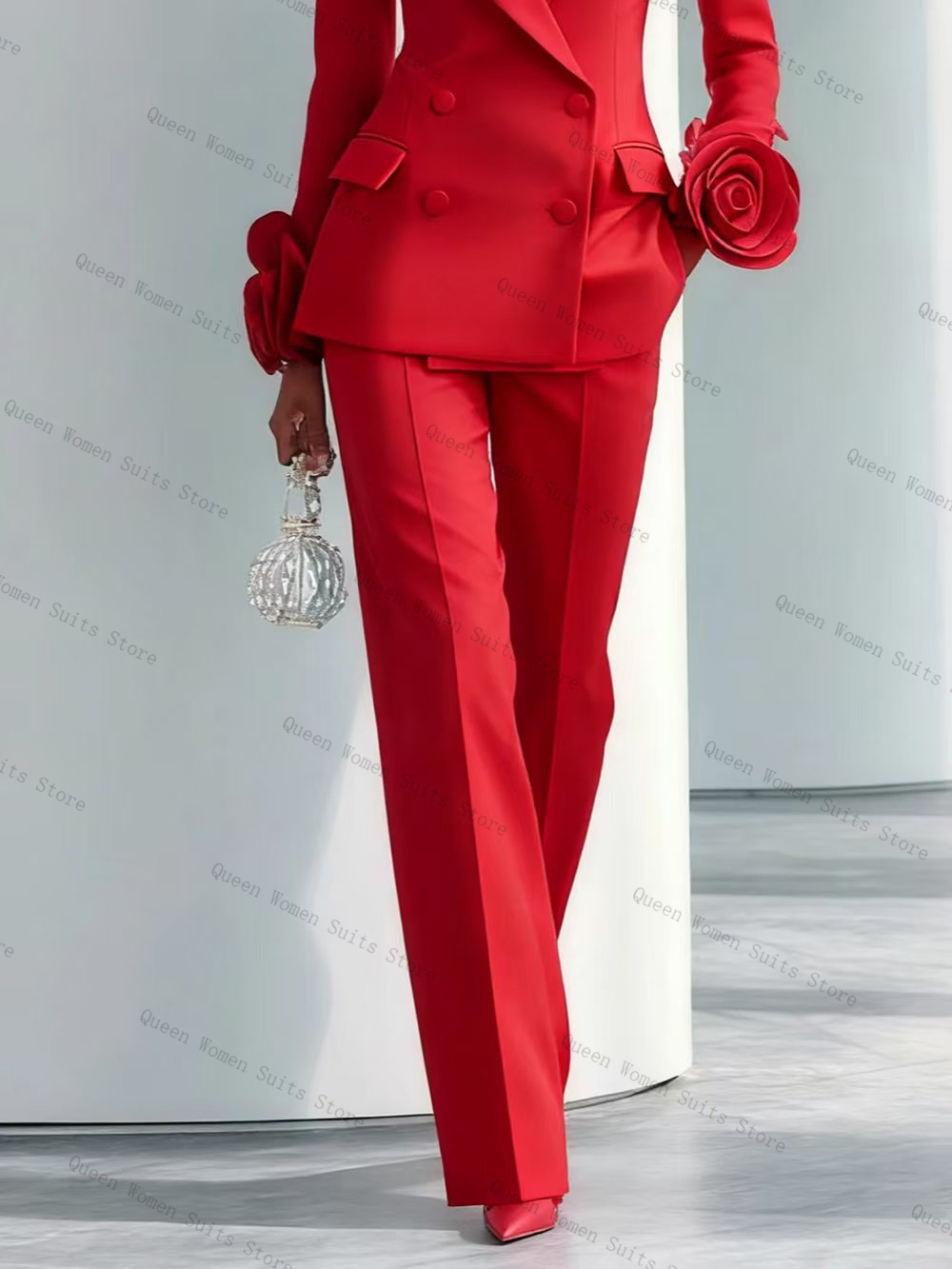 Luxo vermelho feminino terno c - Women'S Formal Wear For A Wedding Guest avaliação e preço