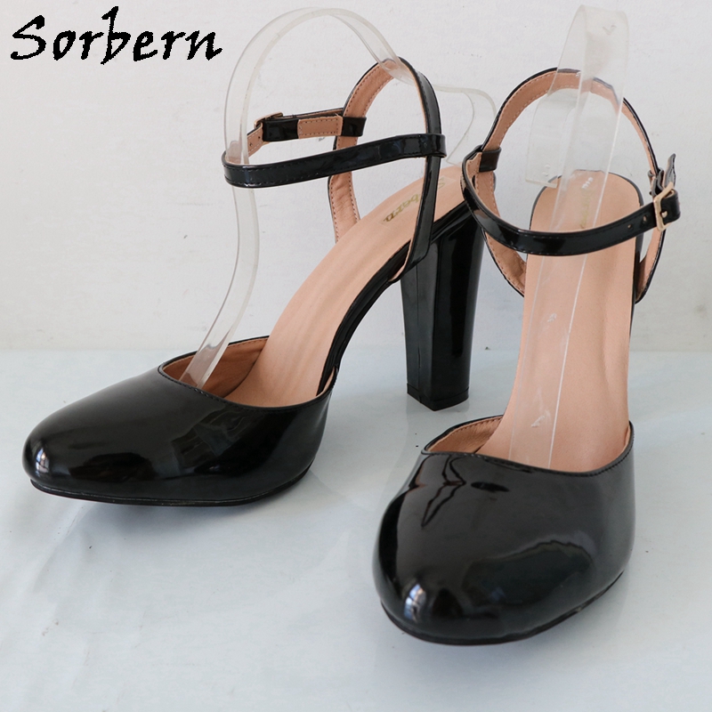 Sorbern-sapatos de cinta no to - Pump Heel Block avaliação e preço