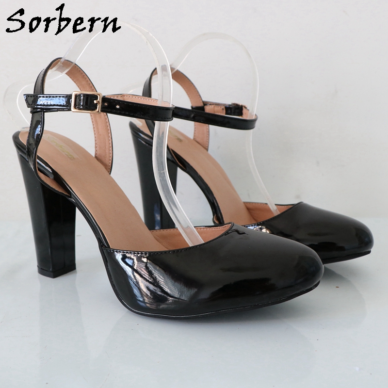 Sorbern-sapatos de cinta no to - Pump Heel Block avaliação e preço