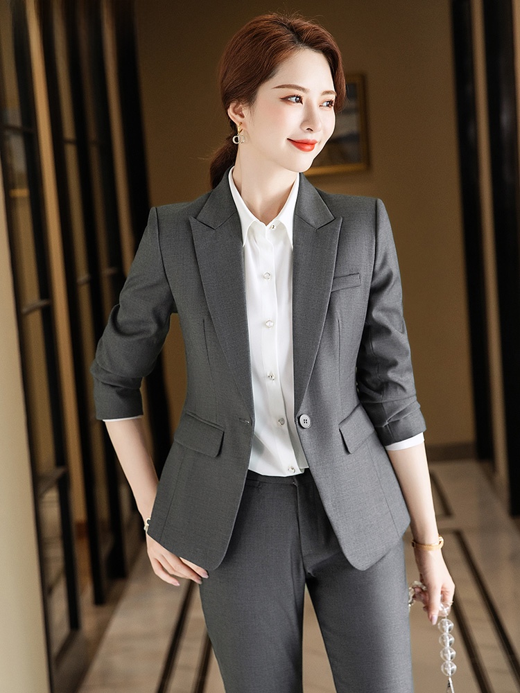 Conjunto de Terno Cinza para M - Women Formal Wear Interview avaliação e preço