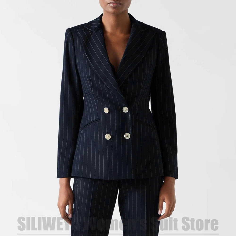Terno listrado azul marinho fe - Women Formal Wear For Meeting avaliação e preço