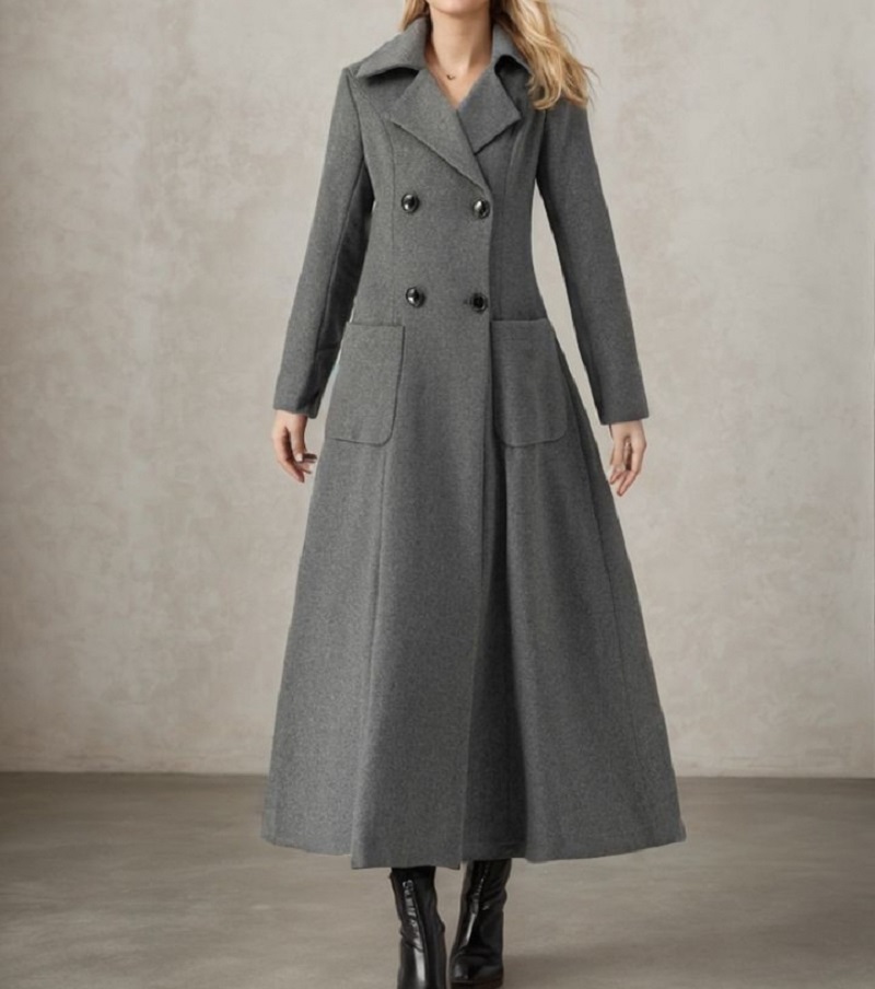 Feminino cinza jaqueta longa l - Tailored Coat Wool avaliação e preço