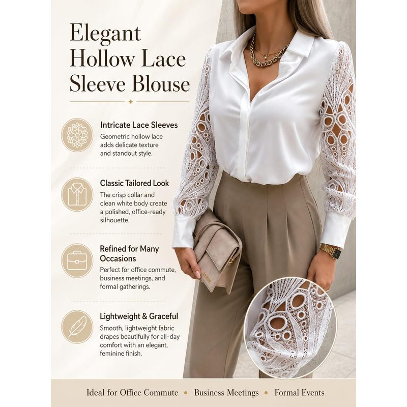 Blusa de Cetim Feminina com Bo - Women Formal Wear For Meeting avaliação e preço